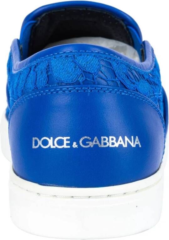 Dolce & Gabbana Dames Slip-Ons Kant Hak Print Blue Dames