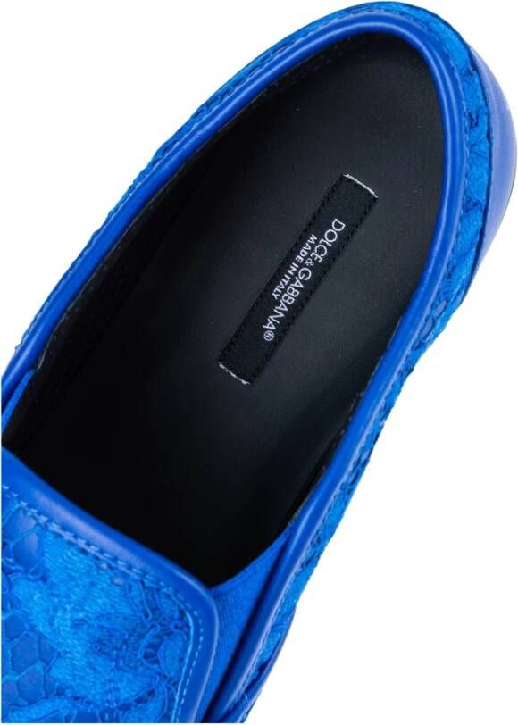 Dolce & Gabbana Dames Slip-Ons Kant Hak Print Blue Dames