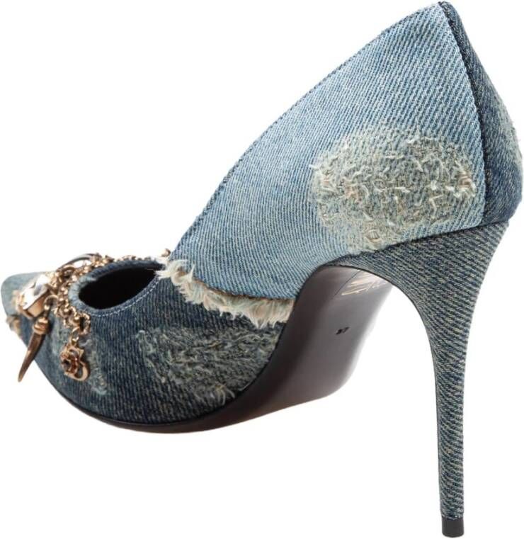 Dolce & Gabbana Denim Franje Puntige Neus Pumps Multicolor Dames