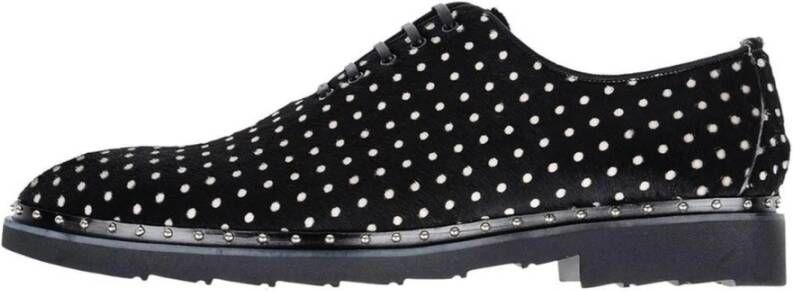 Dolce & Gabbana Derby schoenen met polka dot ponyhuid Black Heren