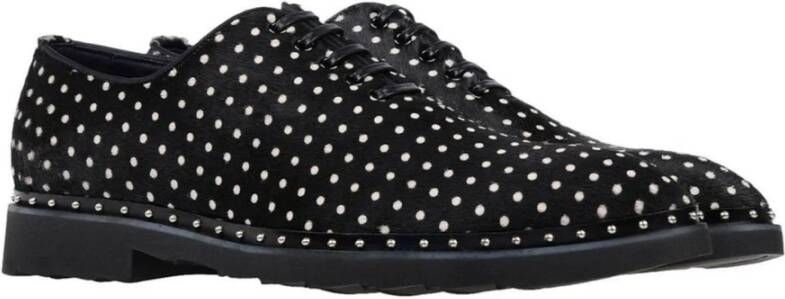 Dolce & Gabbana Derby schoenen met polka dot ponyhuid Black Heren