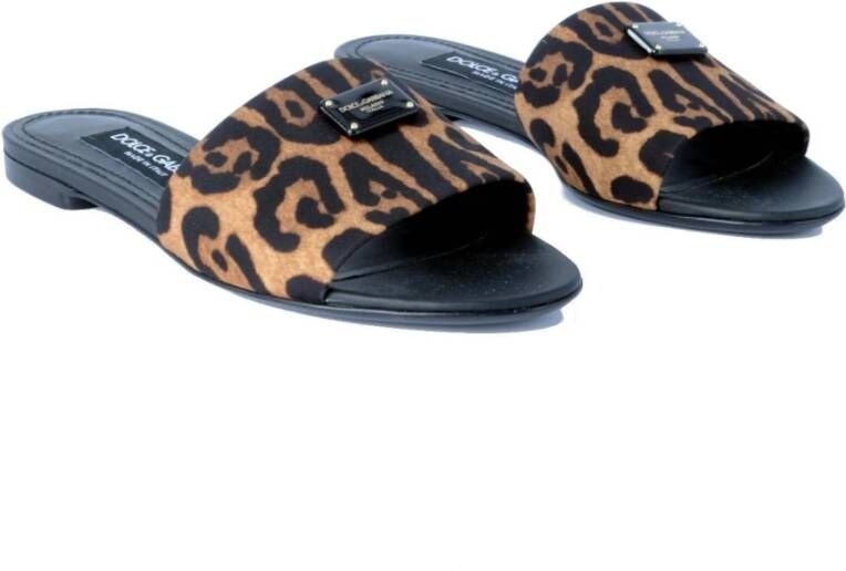 Dolce & Gabbana Dierenprint Dames Sandalen Brown Dames