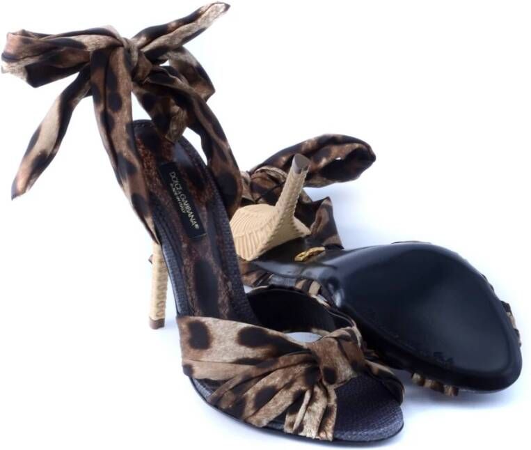 Dolce & Gabbana Dierenprint Hakken Sandalen Brown Dames