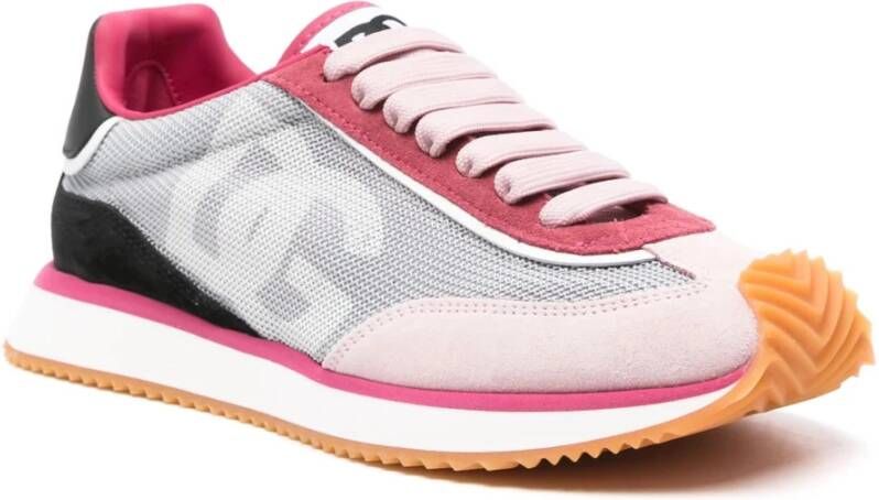 Dolce & Gabbana Dragon Lage Sneaker in Grijs Roze Pink Dames