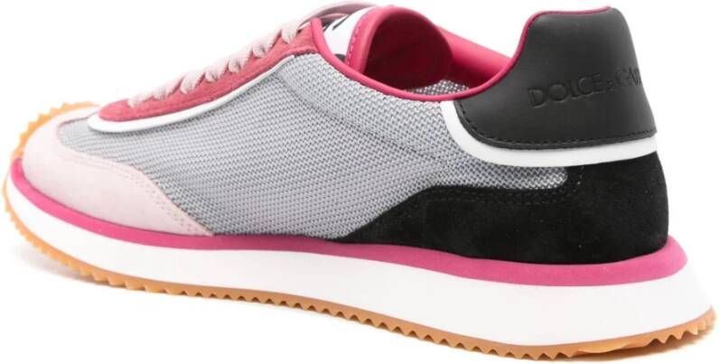 Dolce & Gabbana Dragon Lage Sneaker in Grijs Roze Pink Dames