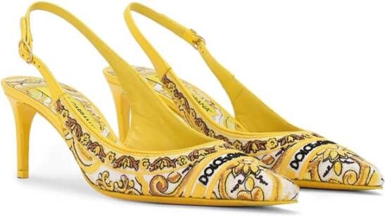 Dolce & Gabbana Elegant Slingback Pumps Yellow Dames