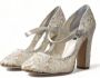 Dolce & Gabbana Elegante Blokhak Sandalen Roomwit Beige Dames - Thumbnail 19