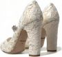 Dolce & Gabbana Elegante Blokhak Sandalen Roomwit Beige Dames - Thumbnail 20