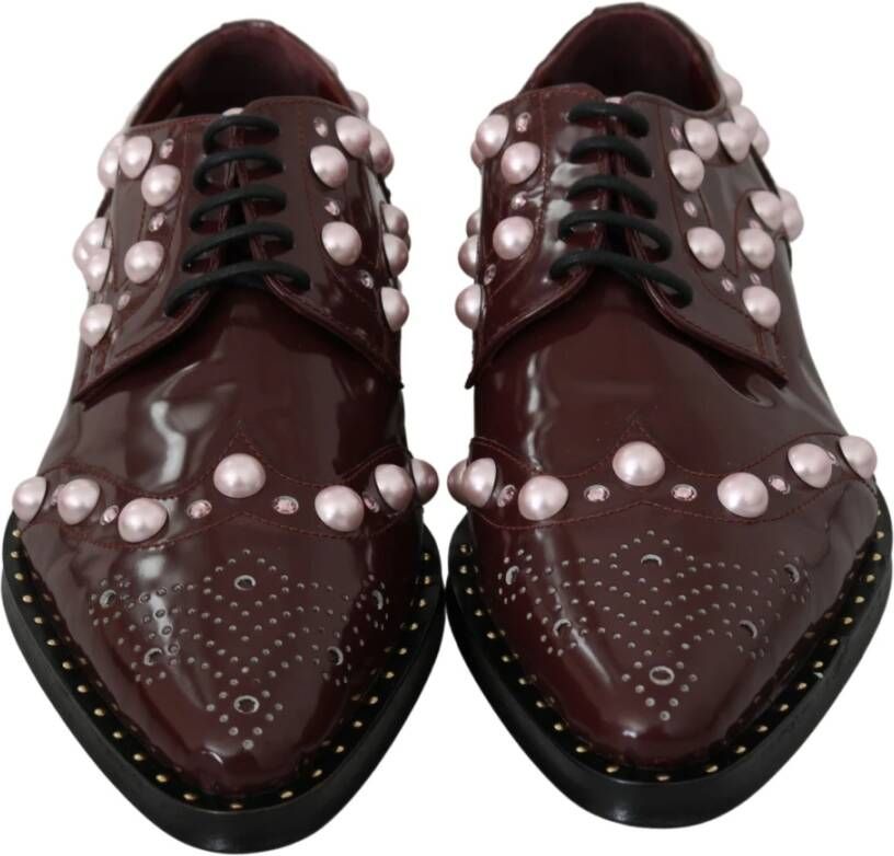 Dolce & Gabbana Elegante bordeaux veterschoenen Brown Dames