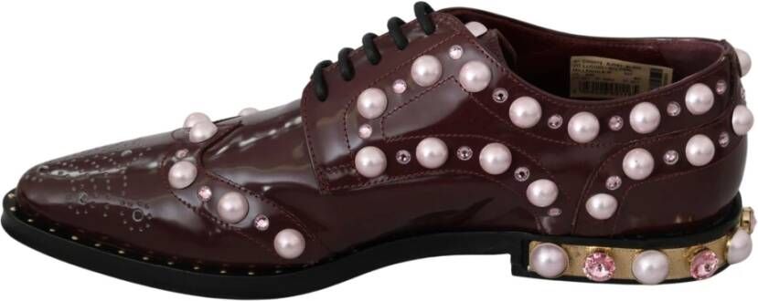 Dolce & Gabbana Elegante bordeaux veterschoenen Brown Dames