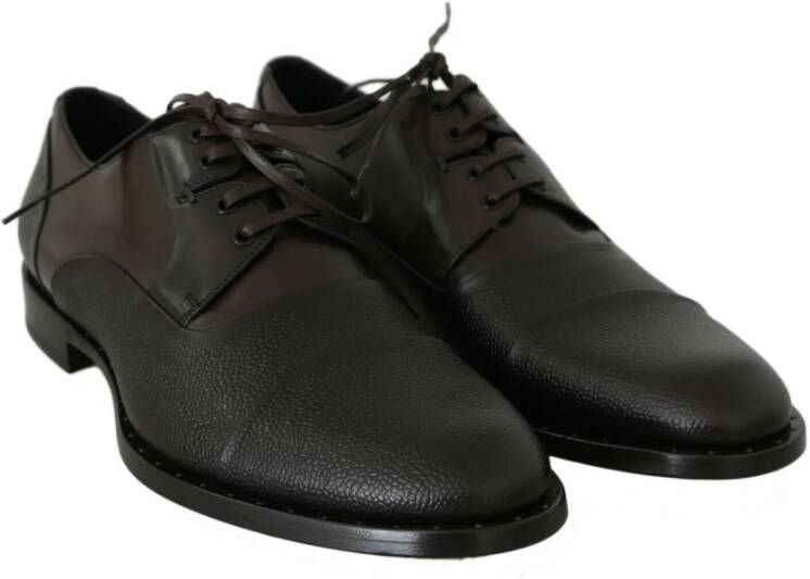 Dolce & Gabbana Elegante Bruin Lederen Formele Schoenen Brown Heren