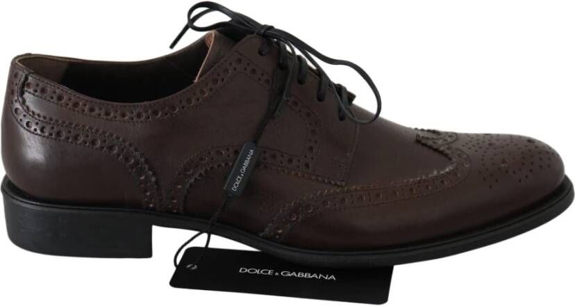 Dolce & Gabbana Elegante Derby Brogues van bruin leer Brown Heren