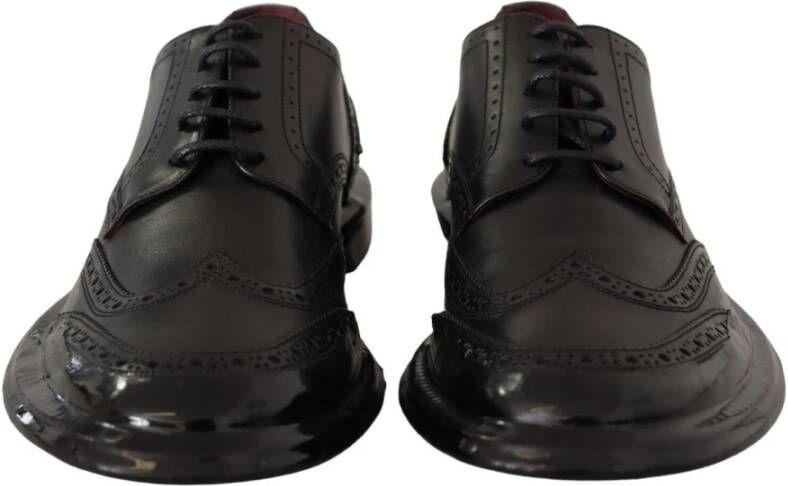 Dolce & Gabbana Elegante Derby Oxford Wingtips in het zwart Black Heren