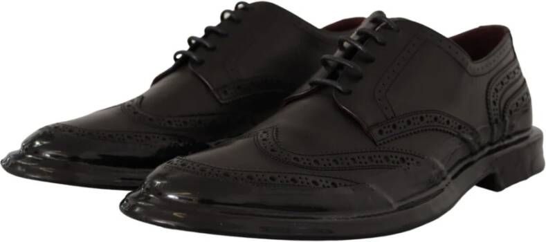 Dolce & Gabbana Elegante Derby Oxford Wingtips in het zwart Black Heren