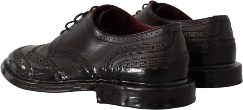 Dolce & Gabbana Elegante Derby Oxford Wingtips in het zwart Black Heren