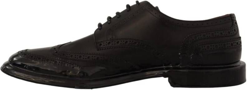 Dolce & Gabbana Elegante Derby Oxford Wingtips in het zwart Black Heren