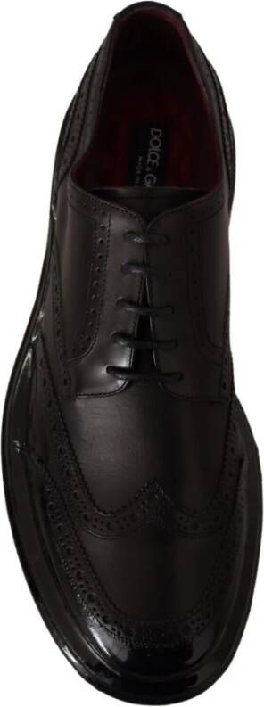 Dolce & Gabbana Elegante Derby Oxford Wingtips in het zwart Black Heren