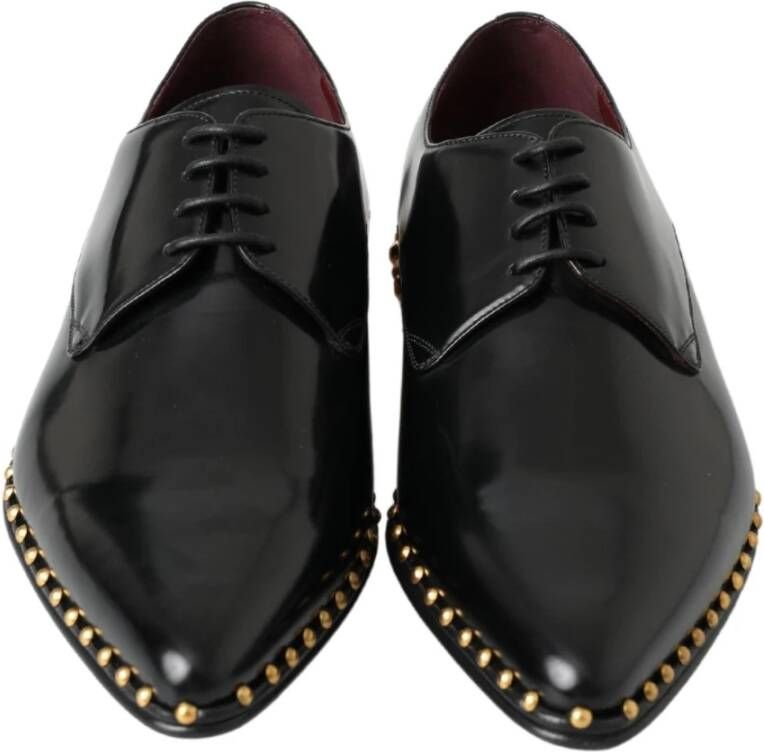 Dolce & Gabbana Elegante Derby-schoenen met studs Black Heren