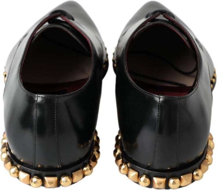 Dolce & Gabbana Elegante Derby-schoenen met studs Black Heren