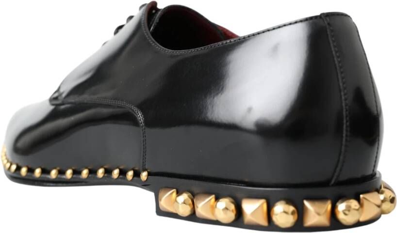 Dolce & Gabbana Elegante Derby-schoenen met studs Black Heren