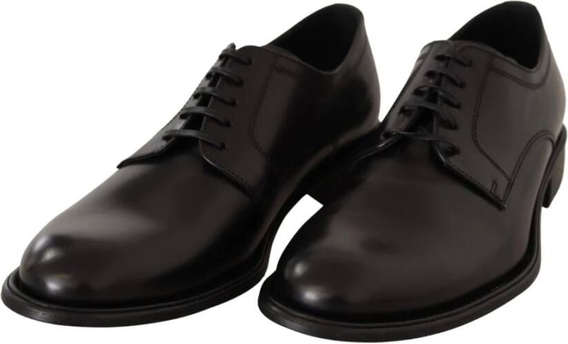 Dolce & Gabbana Elegante formele zwarte leren Derby-schoenen Black Heren