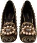 Dolce & Gabbana Elegante Gouden Jacquard Brokaat Pumps Yellow Dames - Thumbnail 2