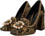 Dolce & Gabbana Elegante Gouden Jacquard Brokaat Pumps Yellow Dames - Thumbnail 3