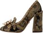 Dolce & Gabbana Elegante Gouden Jacquard Brokaat Pumps Yellow Dames - Thumbnail 5