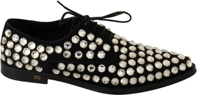 Dolce & Gabbana Elegante kristalversierde veterschoenen Black Dames