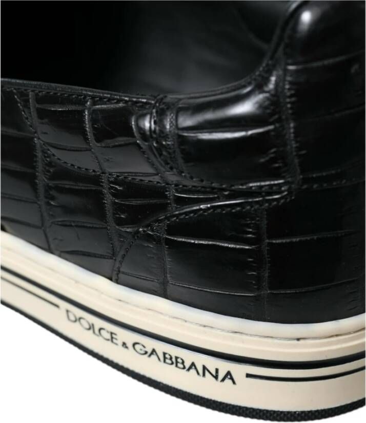 Dolce & Gabbana Elegante lage sneakers van krokodillenleer Black Heren