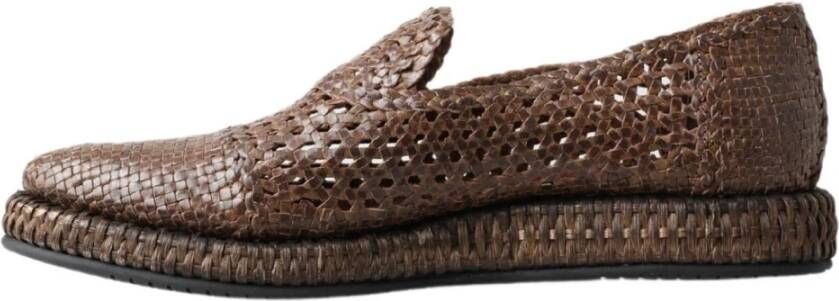 Dolce & Gabbana Elegante Leren Slipper in Bruin Brown Heren