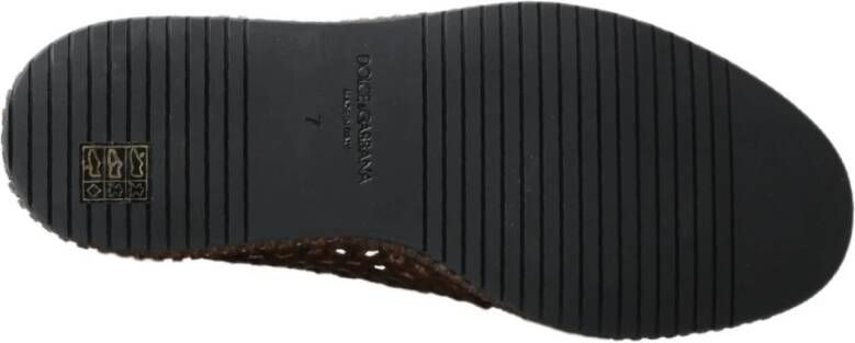 Dolce & Gabbana Elegante Leren Slipper in Bruin Brown Heren