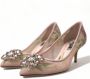 Dolce & Gabbana Elegante Roze Bloemen Kristal Pumps Pink Dames - Thumbnail 11