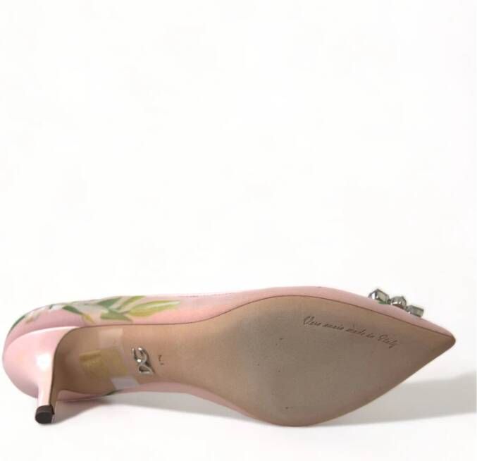 Dolce & Gabbana Elegante Roze Bloemen Kristal Pumps Pink Dames