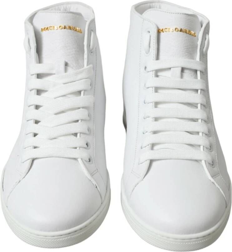 Dolce & Gabbana Elegante witte High-Top Sneakers White Heren