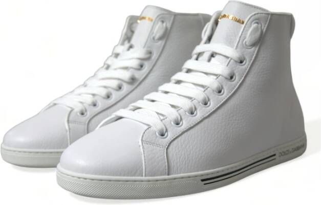 Dolce & Gabbana Elegante witte High-Top Sneakers White Heren