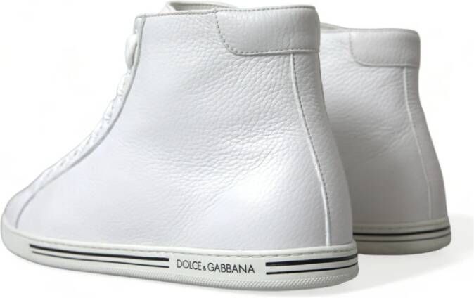 Dolce & Gabbana Elegante witte High-Top Sneakers White Heren