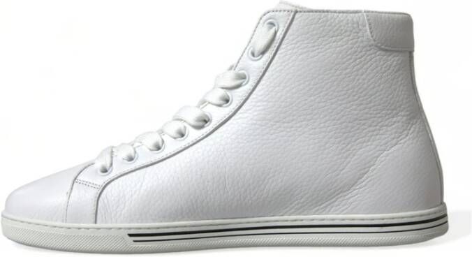 Dolce & Gabbana Elegante witte High-Top Sneakers White Heren