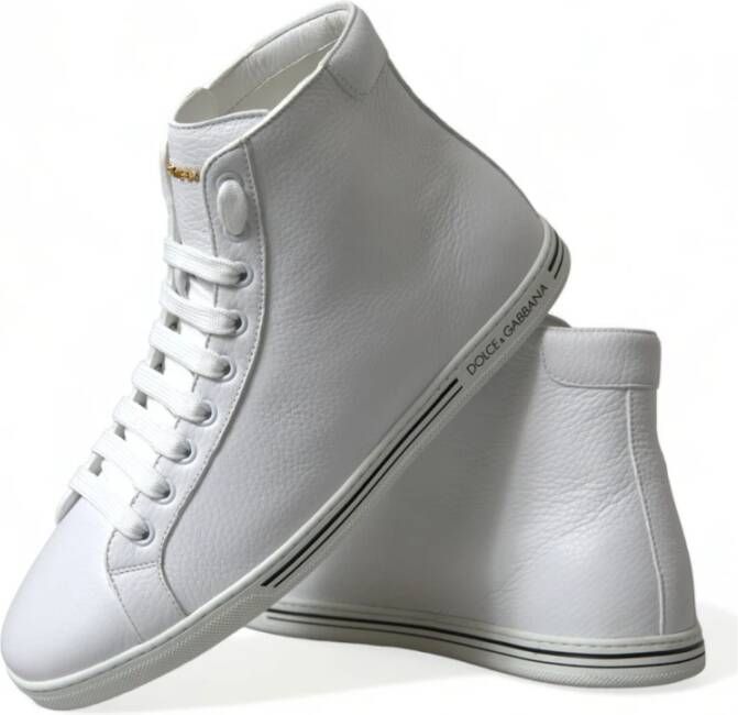 Dolce & Gabbana Elegante witte High-Top Sneakers White Heren