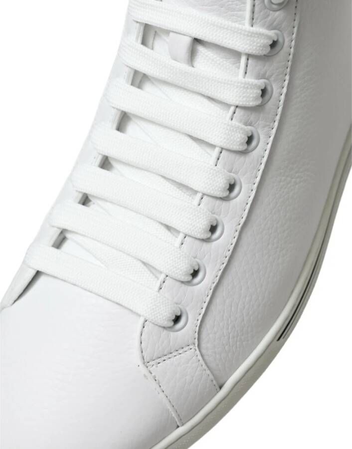 Dolce & Gabbana Elegante witte High-Top Sneakers White Heren