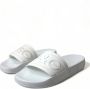 Dolce & Gabbana Geëmbosseerde Rubberen Slides White Dames - Thumbnail 9