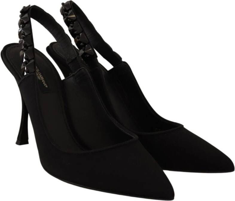 Dolce & Gabbana Elegante Zijden Pumps Schoenen Black Dames