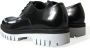 Dolce & Gabbana Elegante Zwart en Wit Leren Derby Schoenen Black Heren - Thumbnail 5