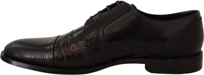 Dolce & Gabbana Elegante Zwarte Derby Oxford Wingtips Brown Heren