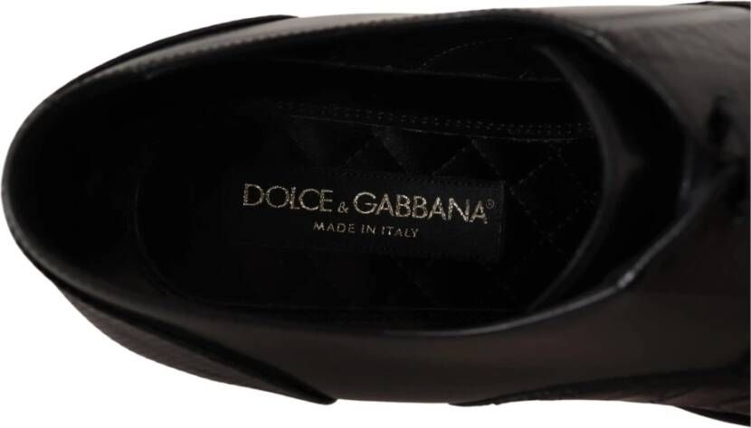 Dolce & Gabbana Elegante Zwarte Derby Oxford Wingtips Brown Heren