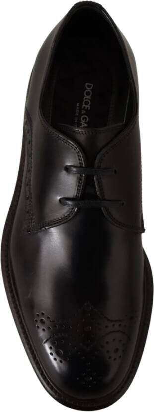 Dolce & Gabbana Elegante Zwarte Derby Schoenen Brown Heren