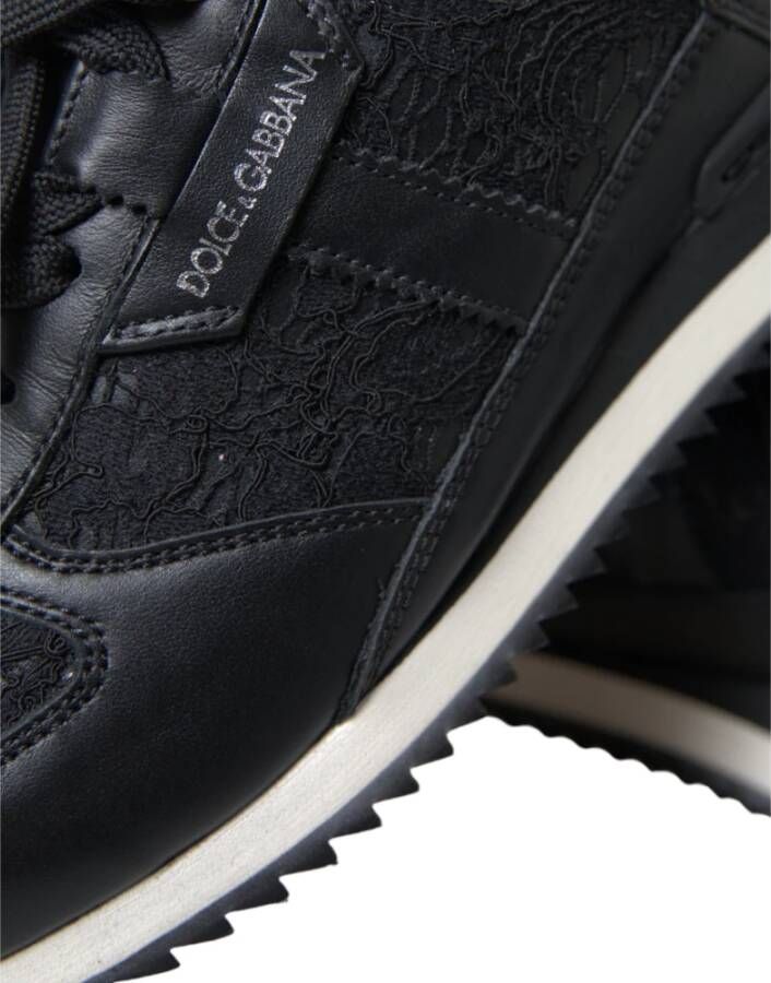 Dolce & Gabbana Elegante Zwarte Klassieke Sneakers Black Dames