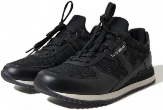 Dolce & Gabbana Elegante Zwarte Klassieke Sneakers Black Dames