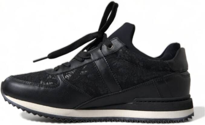 Dolce & Gabbana Elegante Zwarte Klassieke Sneakers Black Dames