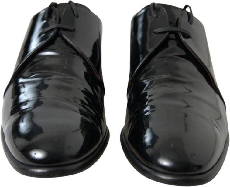 Dolce & Gabbana Elegante Zwarte Lakleren Formele Schoenen Black Heren